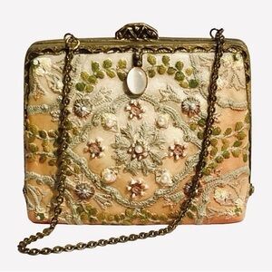 Floral 4” handBag trinket Popular Imports Vintage 1974